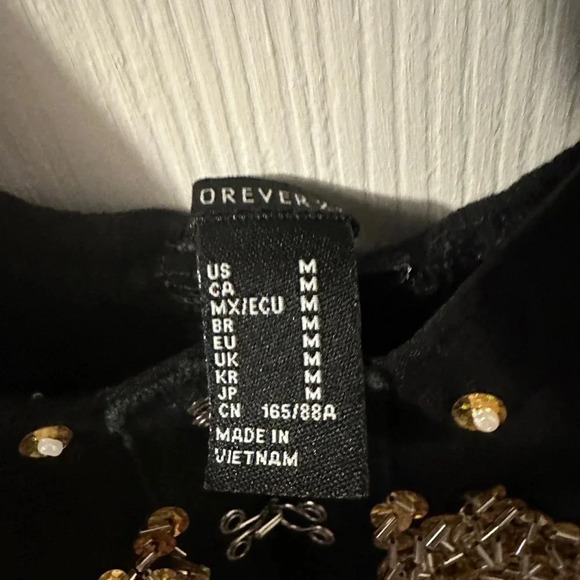 Forever 21 Corset Sequined Crop Halter Top Lots Of Bling Size Medium - Picture 3 of 4